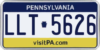 PA license plate LLT5626