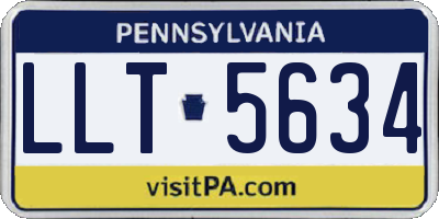 PA license plate LLT5634