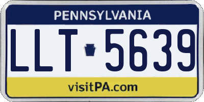 PA license plate LLT5639