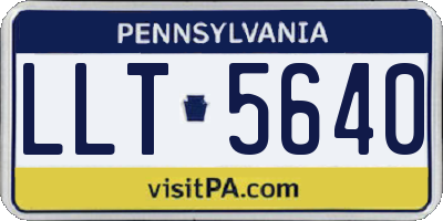 PA license plate LLT5640