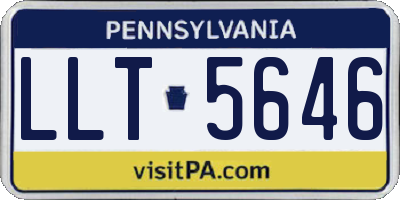 PA license plate LLT5646