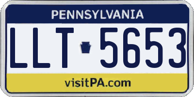 PA license plate LLT5653