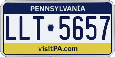 PA license plate LLT5657