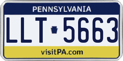 PA license plate LLT5663