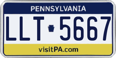 PA license plate LLT5667