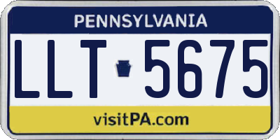PA license plate LLT5675