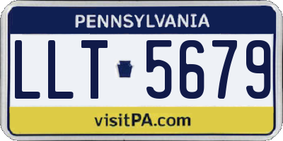 PA license plate LLT5679