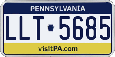 PA license plate LLT5685
