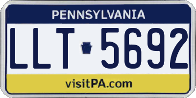 PA license plate LLT5692