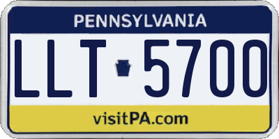 PA license plate LLT5700