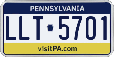 PA license plate LLT5701