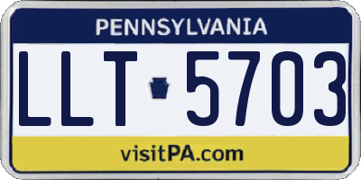 PA license plate LLT5703