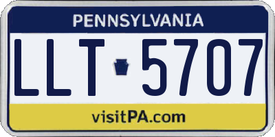 PA license plate LLT5707