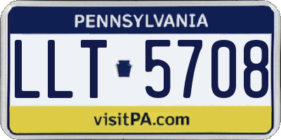 PA license plate LLT5708