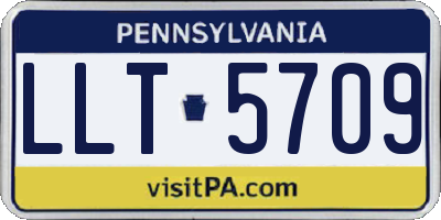 PA license plate LLT5709