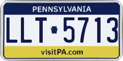 PA license plate LLT5713