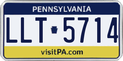 PA license plate LLT5714