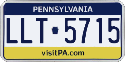 PA license plate LLT5715