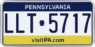 PA license plate LLT5717