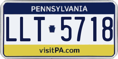 PA license plate LLT5718