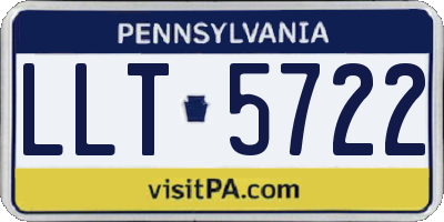 PA license plate LLT5722