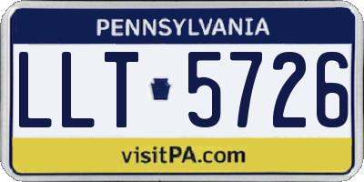 PA license plate LLT5726
