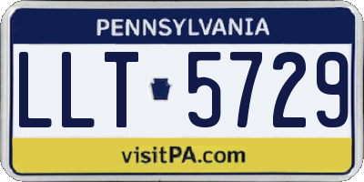 PA license plate LLT5729