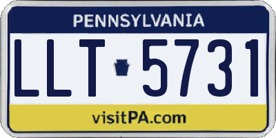 PA license plate LLT5731