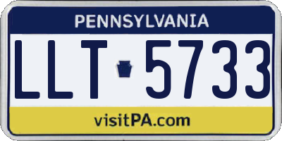 PA license plate LLT5733