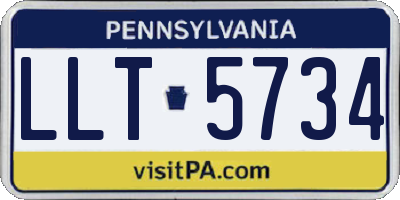 PA license plate LLT5734