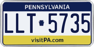 PA license plate LLT5735