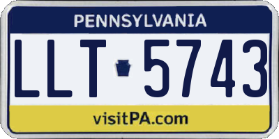 PA license plate LLT5743
