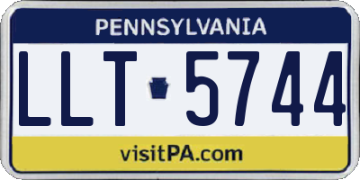 PA license plate LLT5744