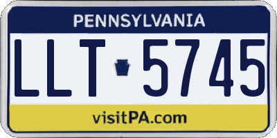 PA license plate LLT5745