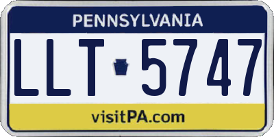 PA license plate LLT5747