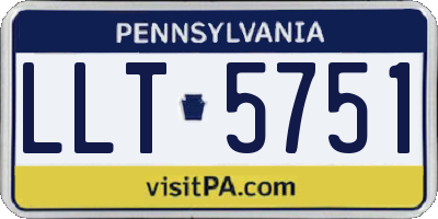 PA license plate LLT5751