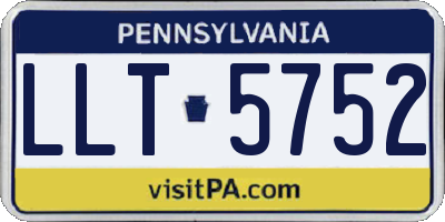 PA license plate LLT5752