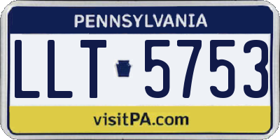 PA license plate LLT5753