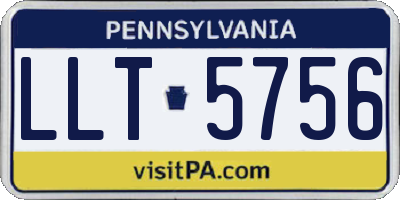 PA license plate LLT5756