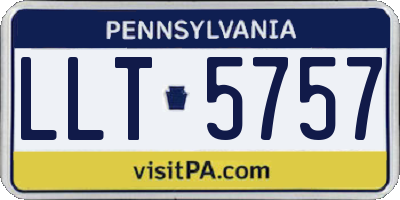 PA license plate LLT5757
