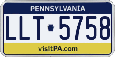 PA license plate LLT5758