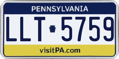 PA license plate LLT5759