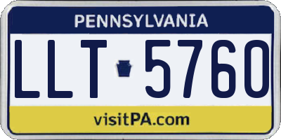PA license plate LLT5760