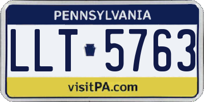 PA license plate LLT5763