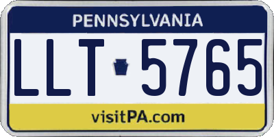 PA license plate LLT5765