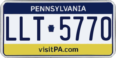 PA license plate LLT5770