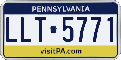 PA license plate LLT5771