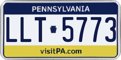 PA license plate LLT5773