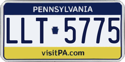 PA license plate LLT5775