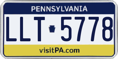 PA license plate LLT5778